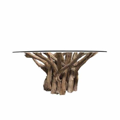 Woodland 160cm Round Dining Table (10mm Glass) Woodland 160cm Round Dining Table (10mm Glass)