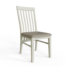 Veneto Slatted Back Dining Chair - Linen Fabric Seat