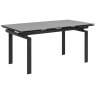 Hunston Table 120/200cm Black Ceramic & 4 Batilda Chairs Dark Grey