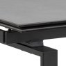 Hunston Table 120/200cm Black Ceramic & 4 Batilda Chairs Dark Grey