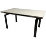 Hunston Table 120/200cm White Ceramic & 4 Batilda Chairs Dark Grey