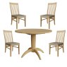 Veneto Round Table and 4 Slatted Back Chairs